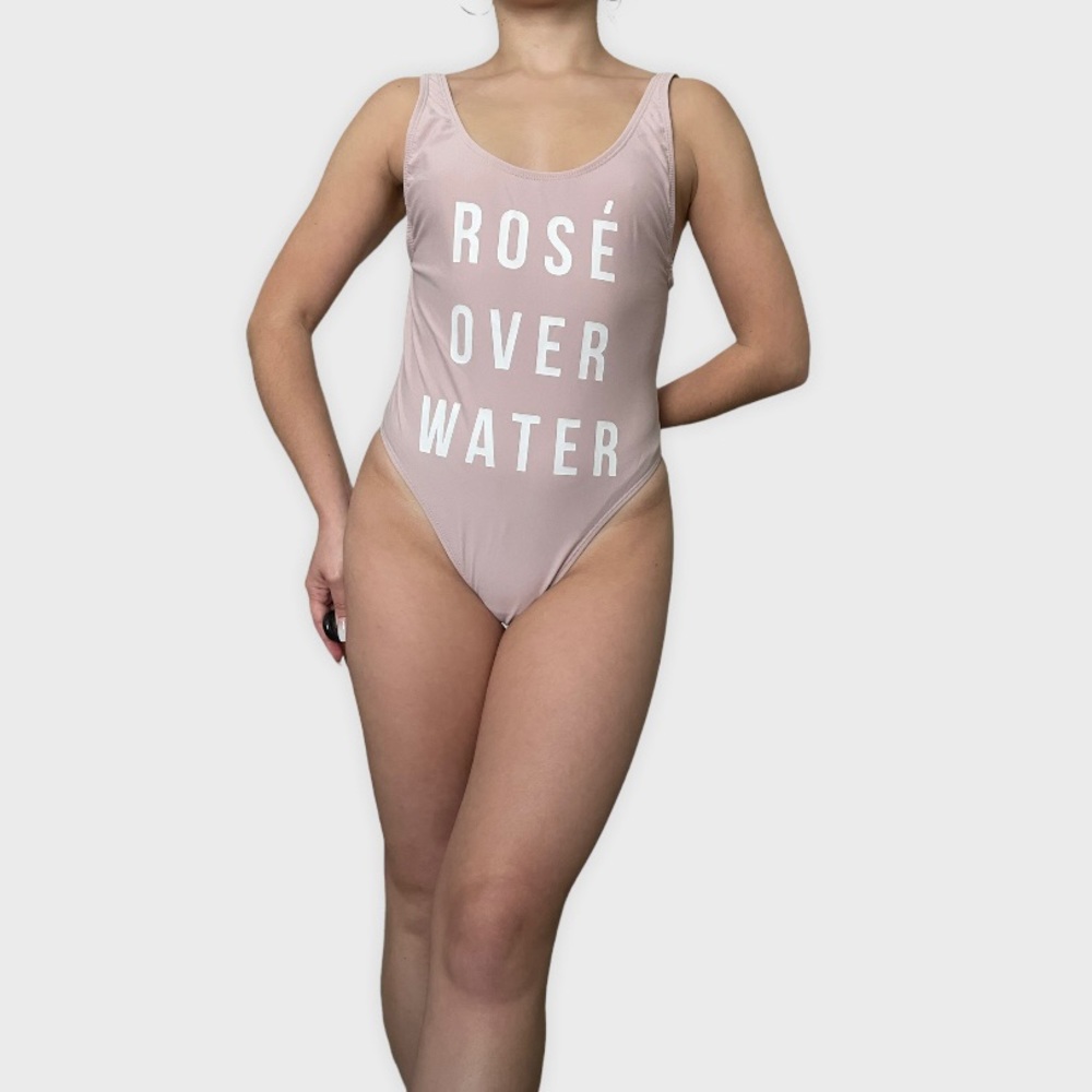 4/$25 Hot Kiss Rose Over Water one piece swimsuit